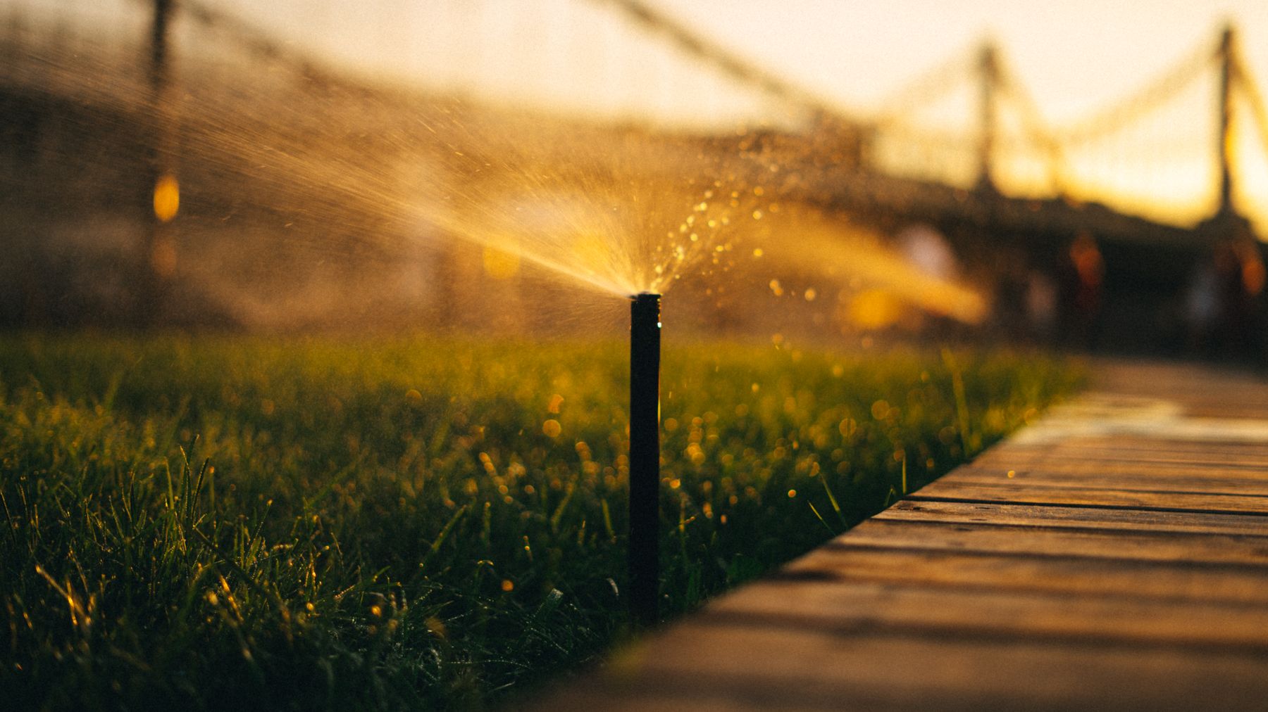 Automatic irrigation system for a landscaped garden